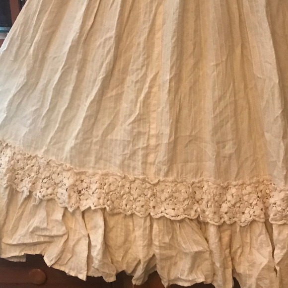 Vintage Natural Cotton Maxi Prairie, Prom, or Wedding Dress SM - Picture 12 of 15